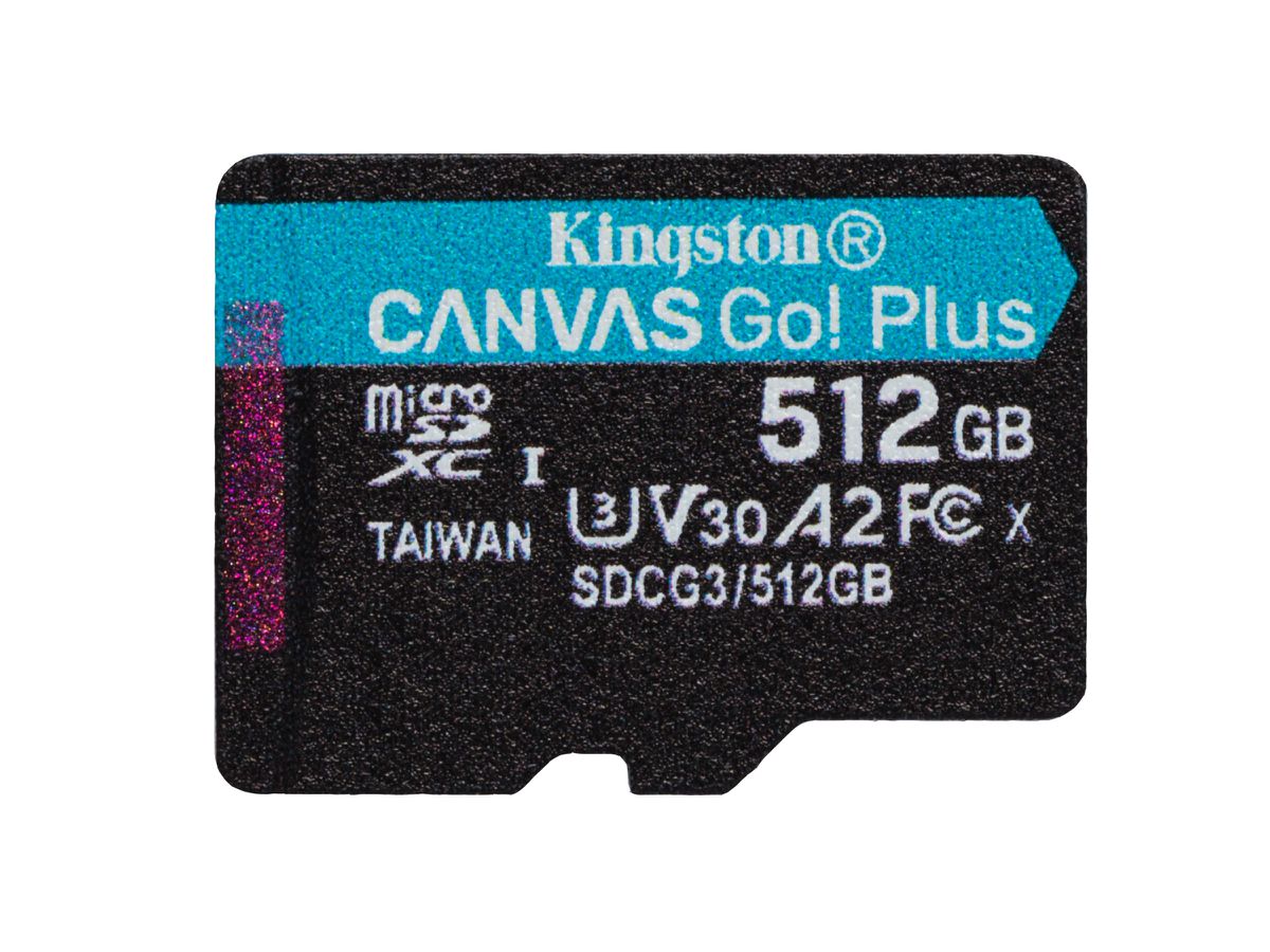 Kingston Technology Carte microSDXC Canvas Go Plus 170R A2 U3 V30 de 512 Go sans ADP