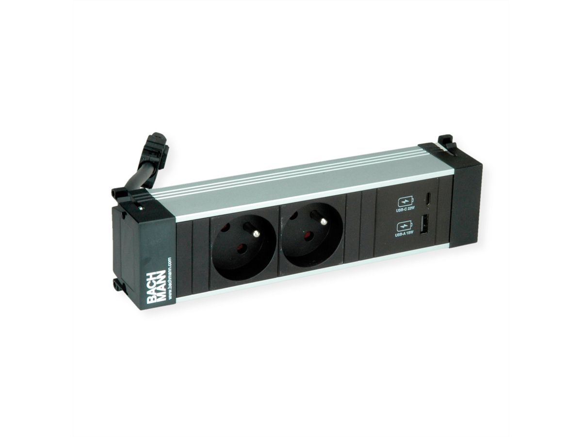 BACHMANN POWER FRAME S 2xUTE 1xUSB A/C 22W 0,2m GST18