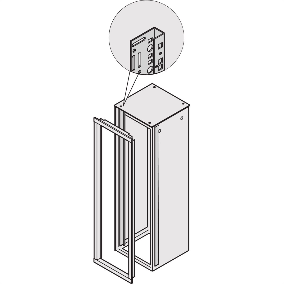 SCHROFF Varistar, support d'adaptateur pour cadre déco, 2000H 600W, RAL 7035