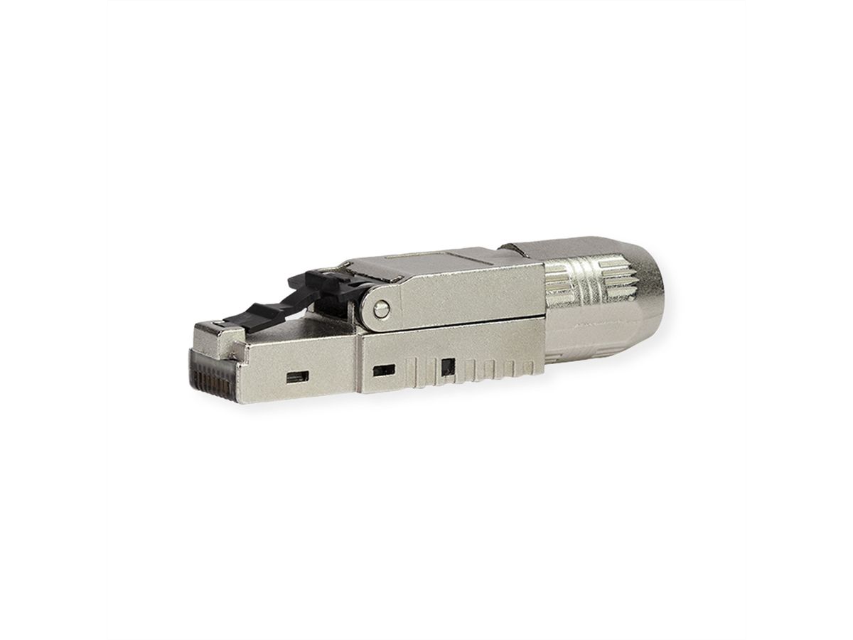 ROLINE feldkonfektionierbarer RJ-45 Stecker Cat.6A (Class EA), STP, silberfarben