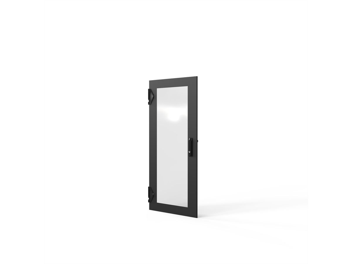 SCHROFF Porte en verre 1200H 600 IP55 fermeture 3 points RAL7021