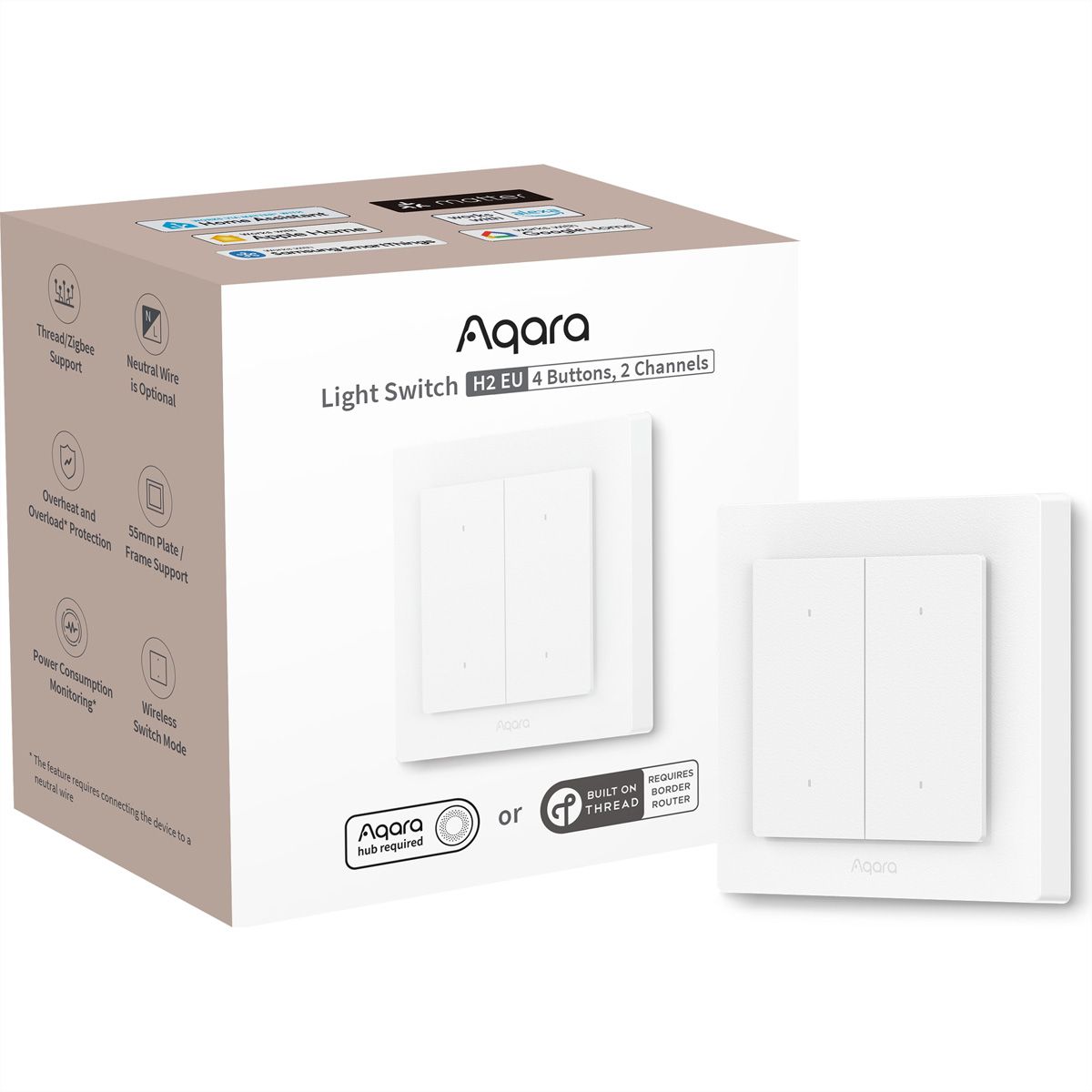 Aqara Lichtschalter H2, 4 Buttons, 1 Channel