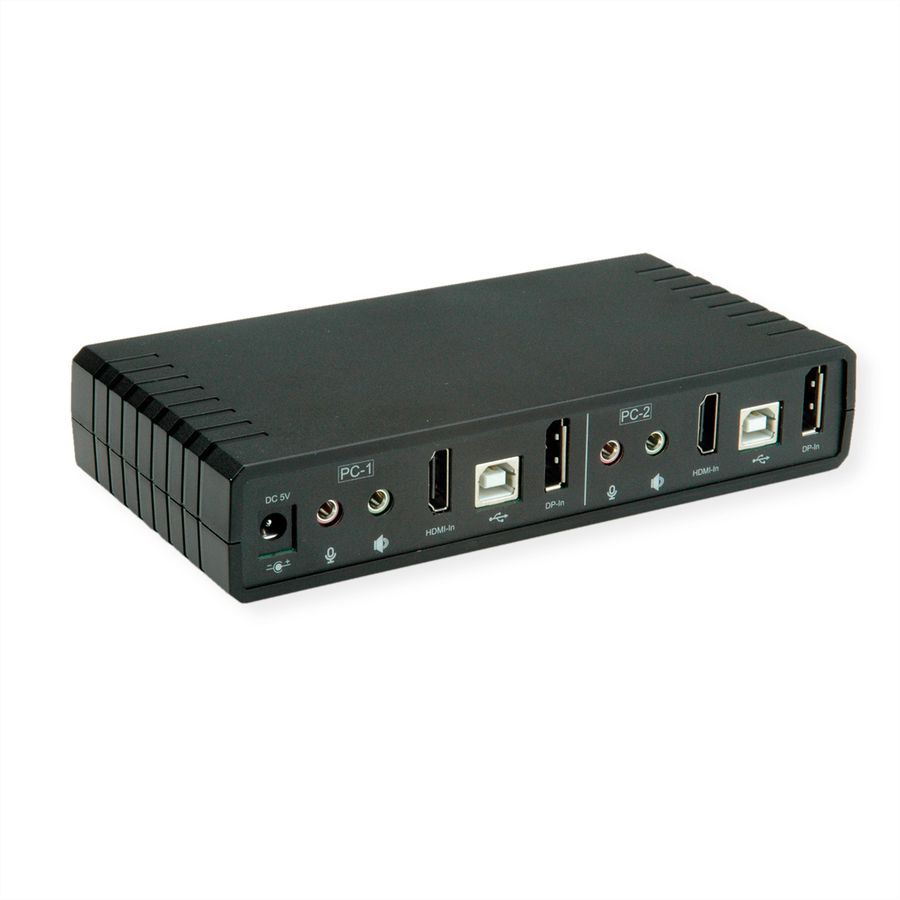 ROLINE Switch KVM Dual Head Audio, HDMI, 4K60, 1 Utilisateur - 2 PCs