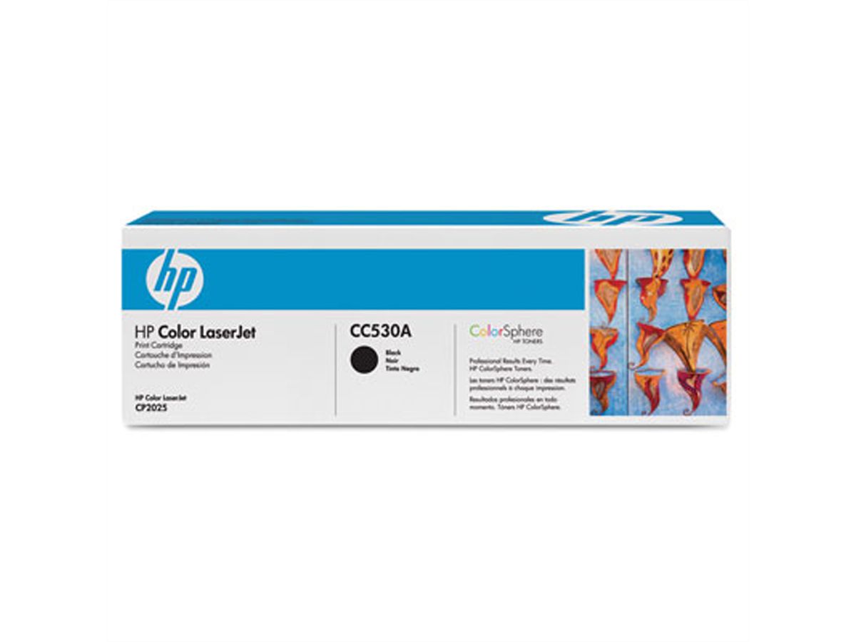 CC530A, HP Color LaserJet Druckkassette schwarz, ca. 3.500 Seiten, für HP LaserJet CP2025 / CM2320 Color