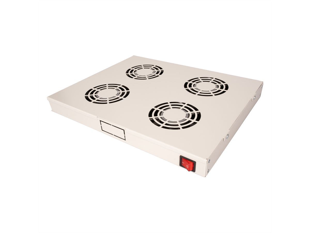 ROLINE 19" Unité de ventilation, 4 ventilateurs, ON/OFF, gris