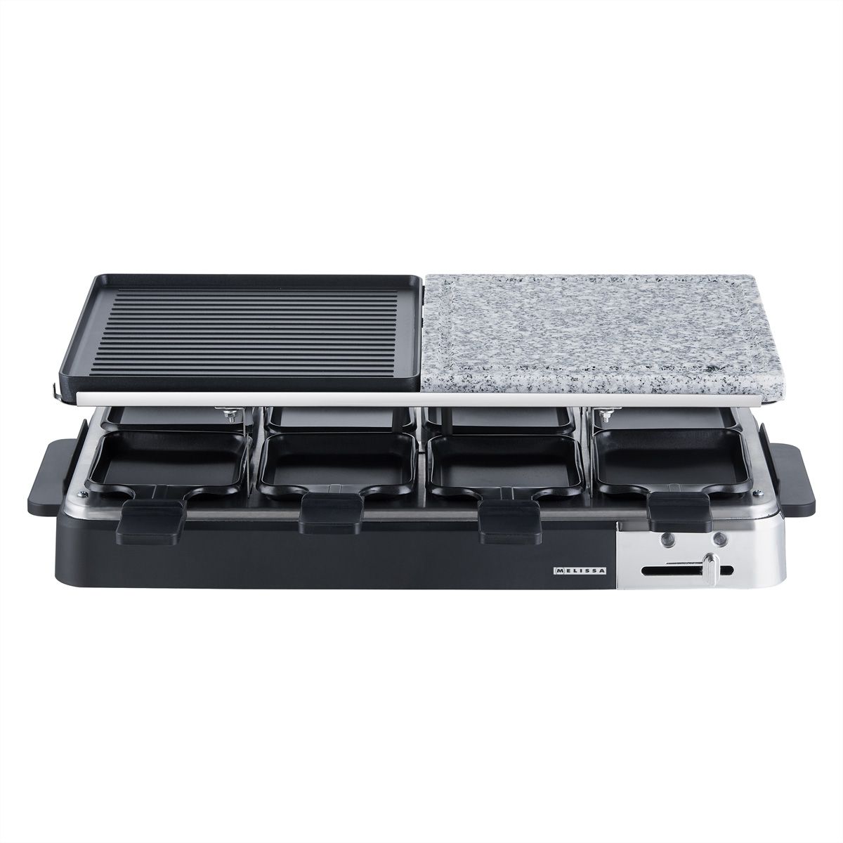 Melissa Raclette 16300027 schwarz, 8 Personen, Halbsteinplatte 1200-1400W