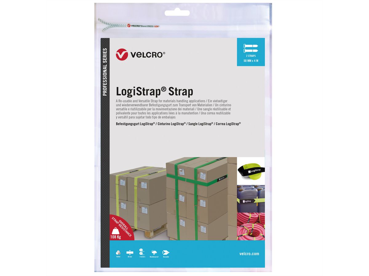 VELCRO® Logistrap® Strap 50mm x 4m bande 2 pièces, jaune