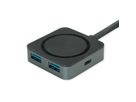 VALUE Hub USB 3.2 Gen 2, 4 ports (2x A+ 2x C) avec câble prolongateur, 3 m