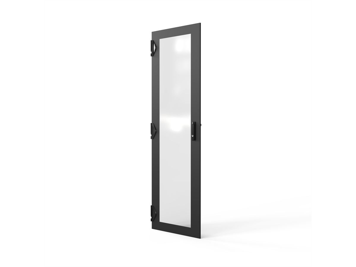 SCHROFF Porte en verre 1800H 600 IP55 fermeture 3 points RAL7021