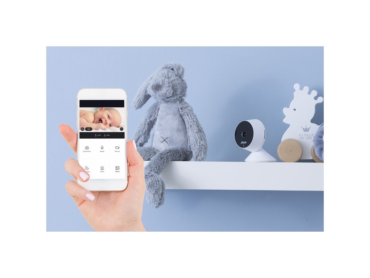 Alecto SMARTBABY5 - Babyphone Wi-Fi avec caméra, Blanc