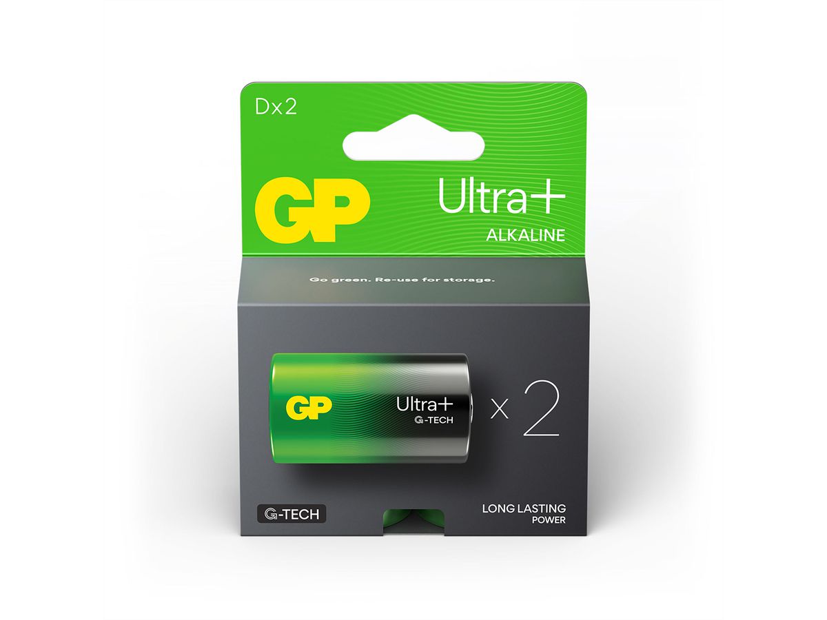 GP Batteries Ultra+ Alkaline D 2x