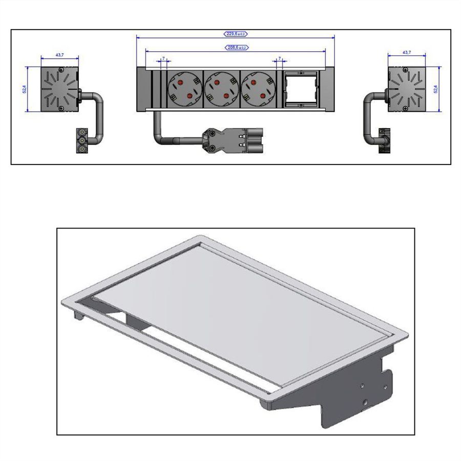 BACHMANN CONEO SET 3x contact de protection 1x ABD, argent