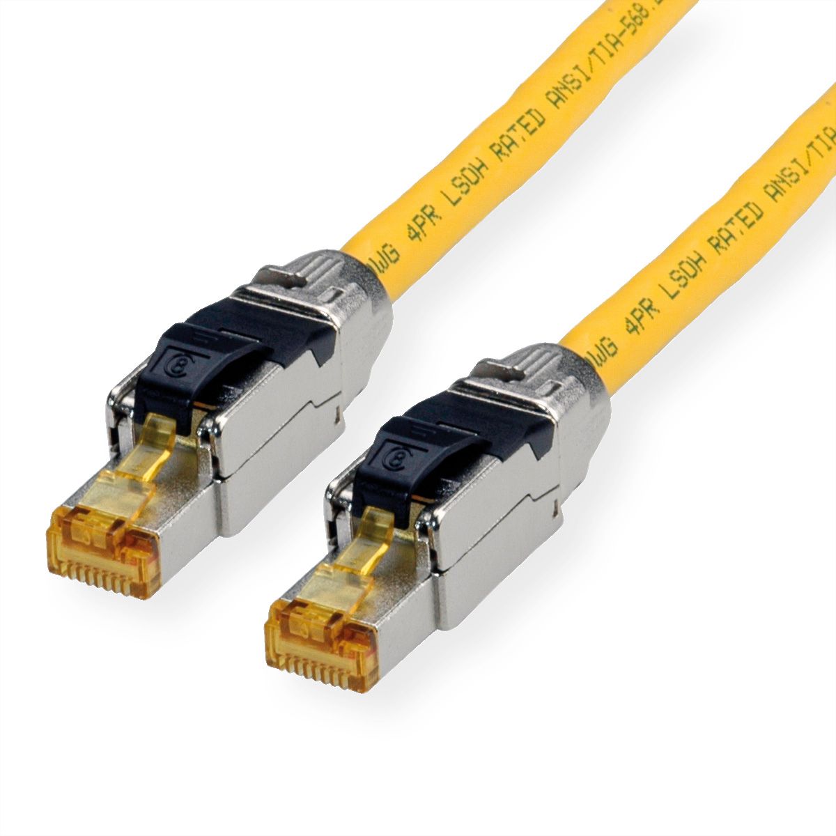 ROLINE S/FTP-(PiMF-) Patchkabel Cat.8 (Class I), LSOH, PoE, Massivdraht, gelb, 3 m