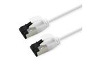 ROLINE Cordon Cat.8 (Classe I) U/FTP, Slim, fils tressés, LSOH, blanc, 3 m