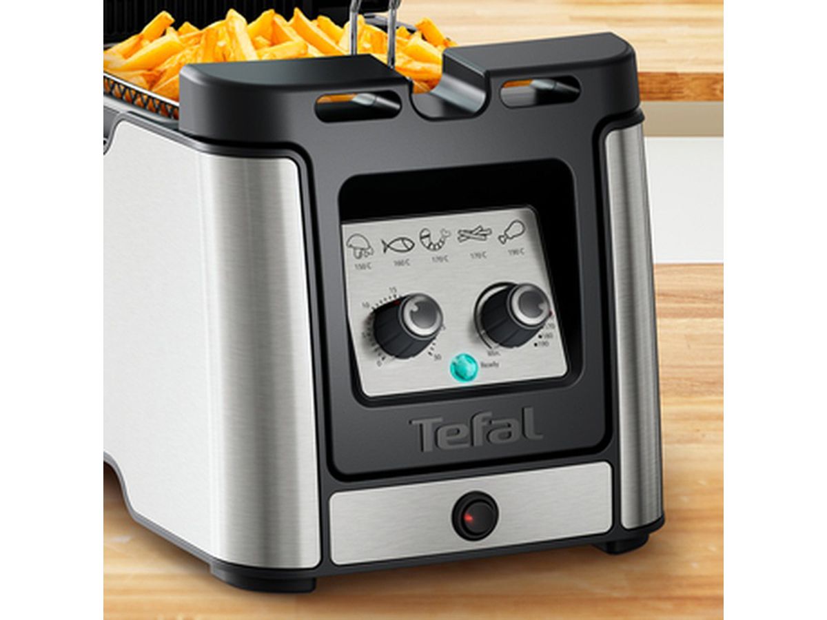 Tefal Fritteuse Clear Duo FR600DCH, 3.5l, Edelstahl, Timer