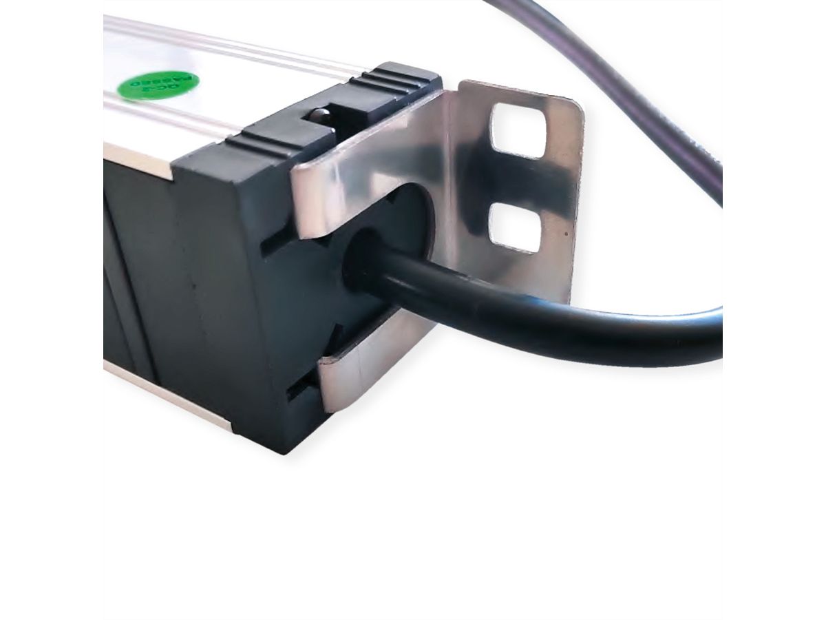 VALUE 19-Zoll-Steckdosenleiste 7fach mit Überlastschutz, 1 HE, Schutzkontakt-Stecker, 1,8 m