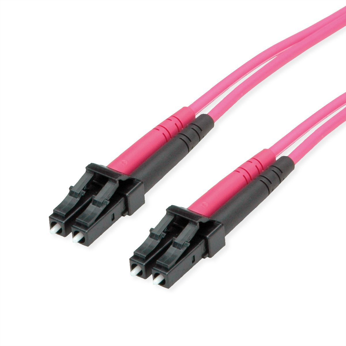 TELEGÄRTNER LWL Rangierkabel 2x G50/125 OM4, 1x LC Duplex - 1x LC Duplex, violett, 1 m
