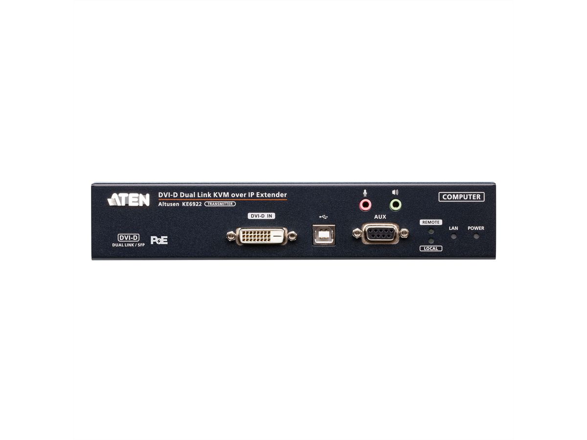 ATEN KE6922T 2K DVI-D Dual Link KVM Over IP Sender mit SFP und PoE
