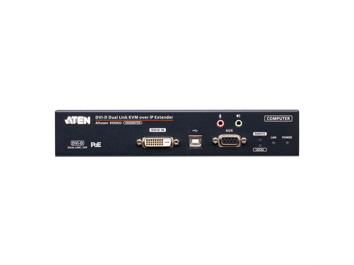 ATEN KE6922T Émetteur KVM 2K DVI-D Dual Link sur IP avec double SFP et PoE