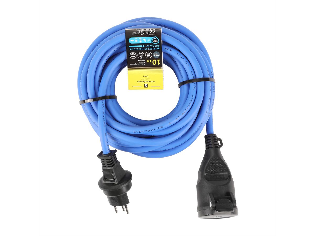 Câble de rallonge T13 IP55 , 10 m BAUFLEX N07V3V3-F 3G1,5 mm2