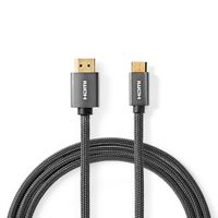 Nedis HDMI High Speed Kabel mit Ethernet, HDMI ST - Mini HDMI ST, grau, 2 m