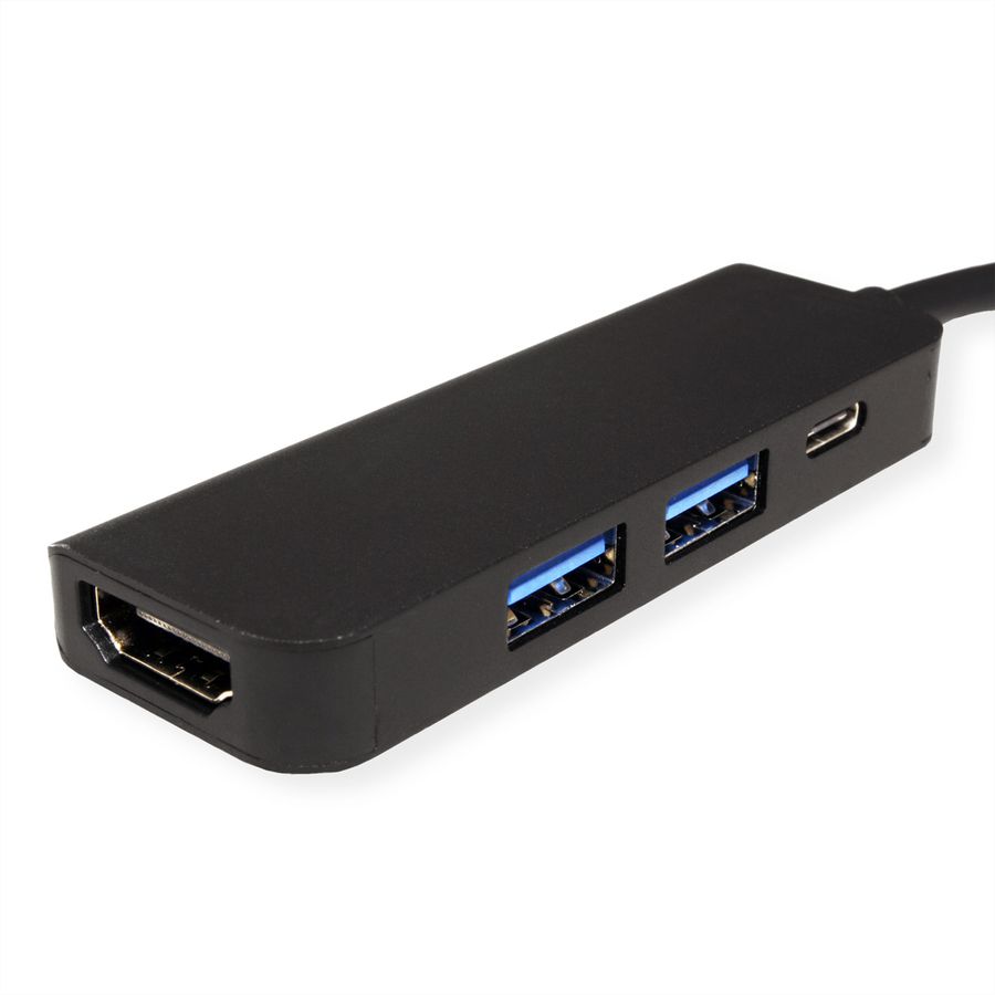 VALUE Station d'accueil USB-C, HDMI 4K, 2x USB type A + type C PD (Power Delivery)
