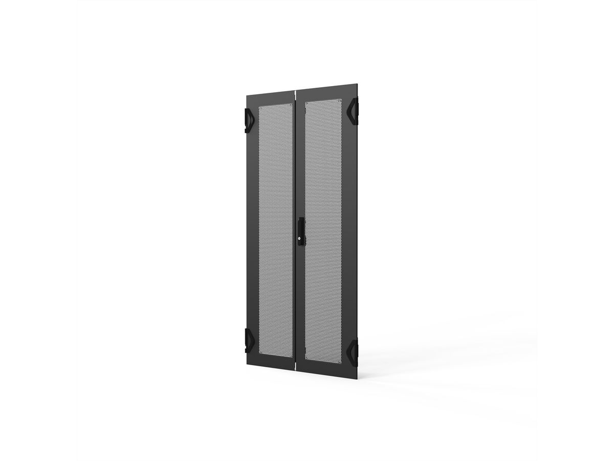 SCHROFF Porte double 1600H 800L PERF.RAL7021