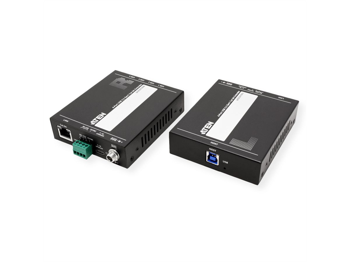 ATEN UCE33100 Prolongateur USB 3.2 Gen 1 Cat 6A à 4 ports, jusqu'à 100 m