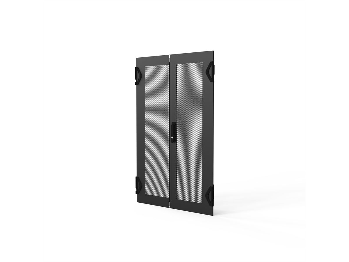 SCHROFF Porte double 1200H 800L PERF.RAL7021
