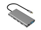 VALUE Station d'accueil USB type C, 2x 4k HDMI, DP, VGA, Gigabit Ethernet, 2x USB-C, 2x USB-A, PD