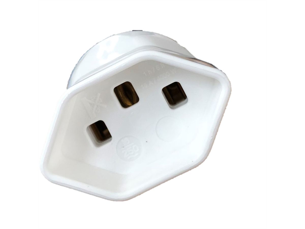 Schönenberger Adapter D/CH, Schutzkontakt Stecker/Buchse T23, weiss
