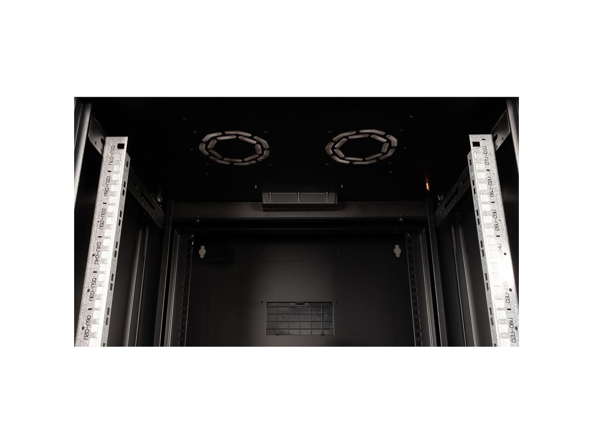 ROLINE 19" Boîtier mural Pro 7U, 600x600 LxP pivotant en 2 parties noir