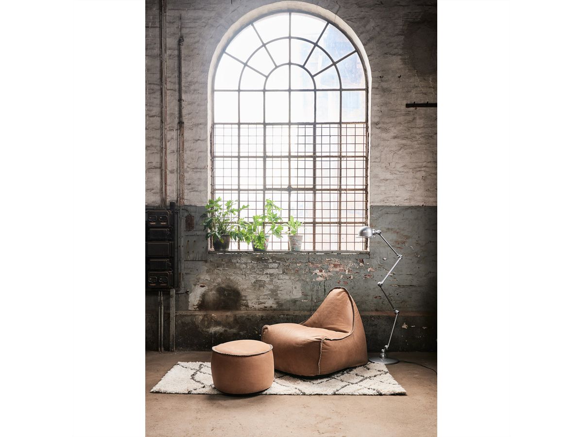 Sackit tabouret RETROit Dunes, cuir drum