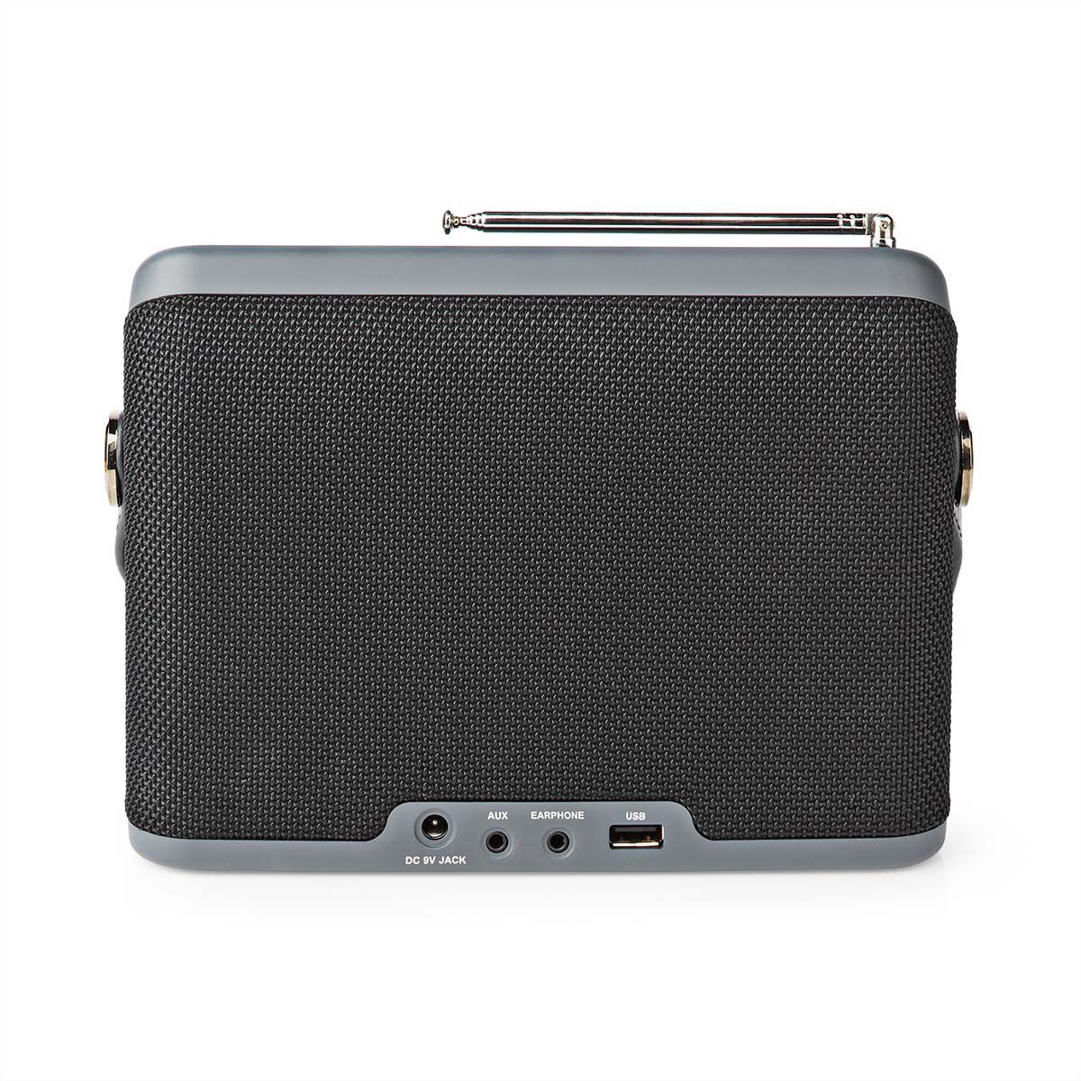 Radio de table DAB+ Nedis, noir, Bluetooth, batterie rechargeable