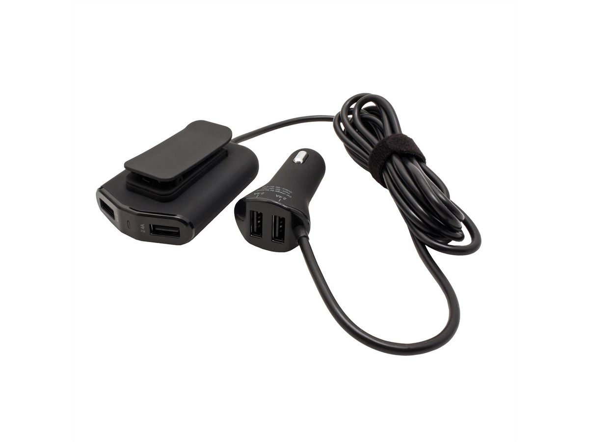 VALUE Car Charger mit 2+2 USB 2.0 Ports, schwarz
