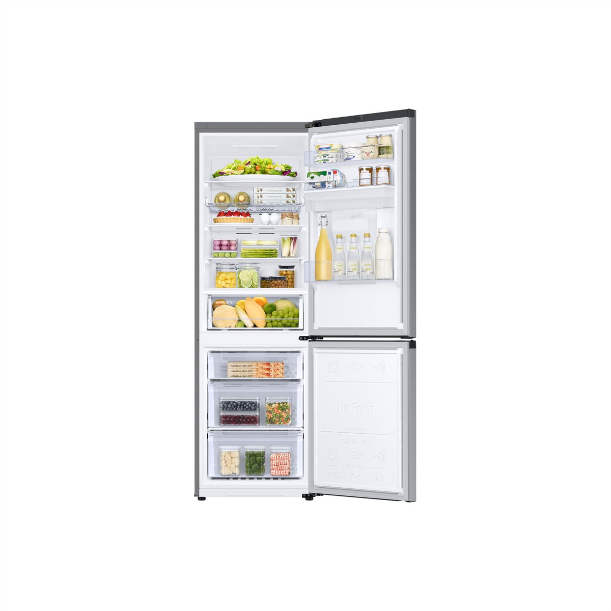 Samsung Kühl-Gefrierkombination RB7300 , 341l, D, WiFi, Silber mit Griffmulde