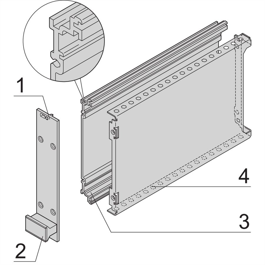 SCHROFF Kit d'unité enfichable PRO, avec capot, non blindé, 3 U, 5 HP, 167 mm