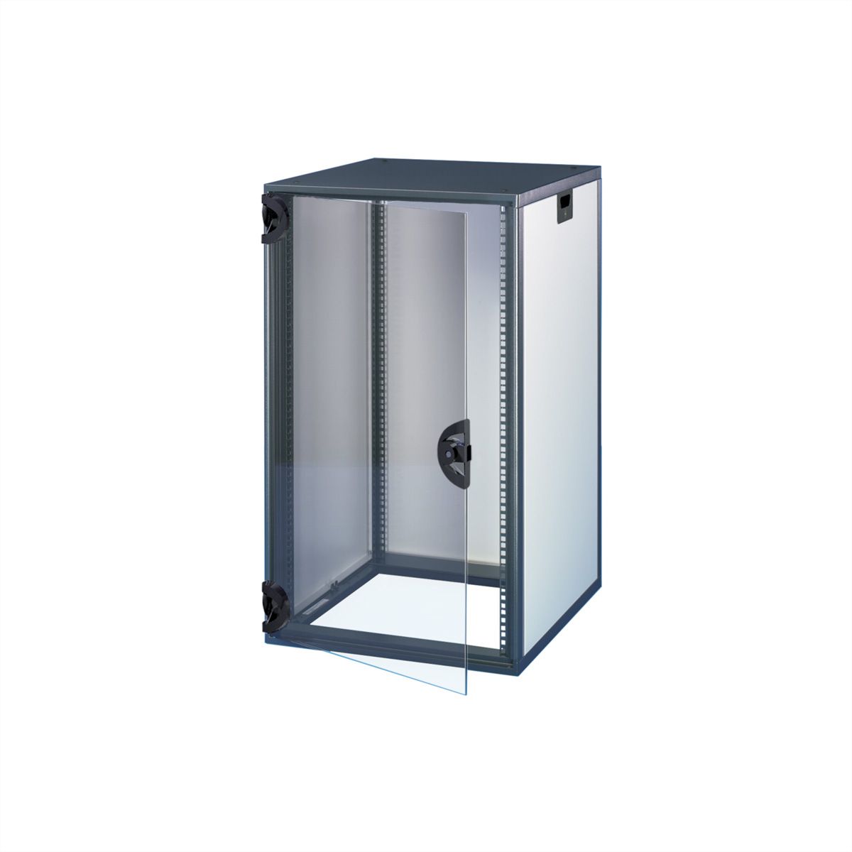 Armoire Novastar SCHROFF avec porte vitrée et panneau arrière, Heavy-Duty, RAL 7021/7035, 1745H 553W 800D