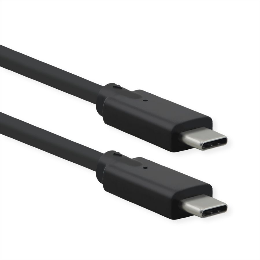 ROLINE USB 3.2 Gen 2x2 Kabel, USB C-C, ST/ST, 4K UHD-1, 20Gbit/s, Emark, 100W, schwarz, 0,5 m