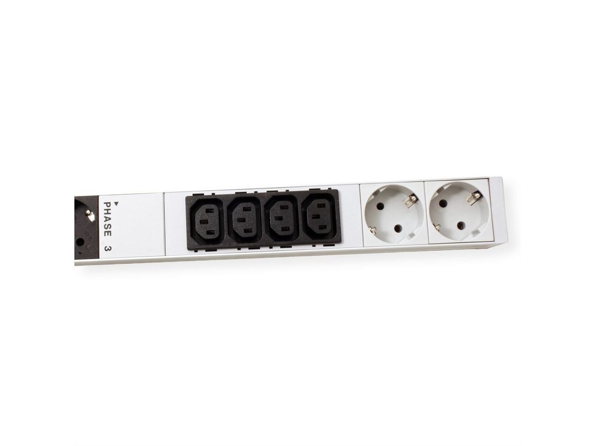 BACHMANN IT PDU ALU 0UH 12x C13 6x contact de protection 3x 16A CEE rouge