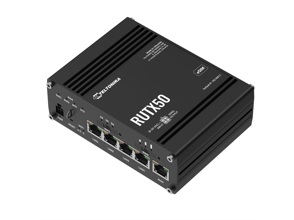 TELTONIKA RUTX50 5G/4G/LTE Routeur industriel eSIM Version