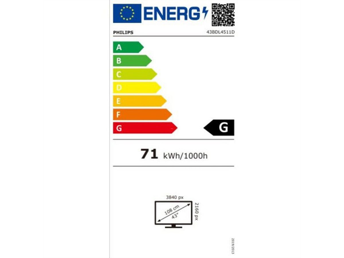 Philips Signage Display 43BDL4511D/00, 43",  UHD, 24/7, 500cd/m²