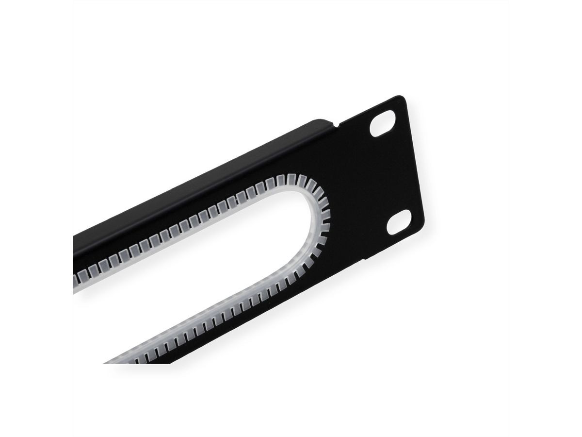 VALUE 19-Zoll-Kabeldurchführung 1 HE, mit Kantenschutz, schwarz