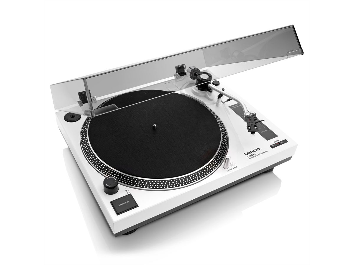 Lenco Platine vinyle L-3810WH, blanc