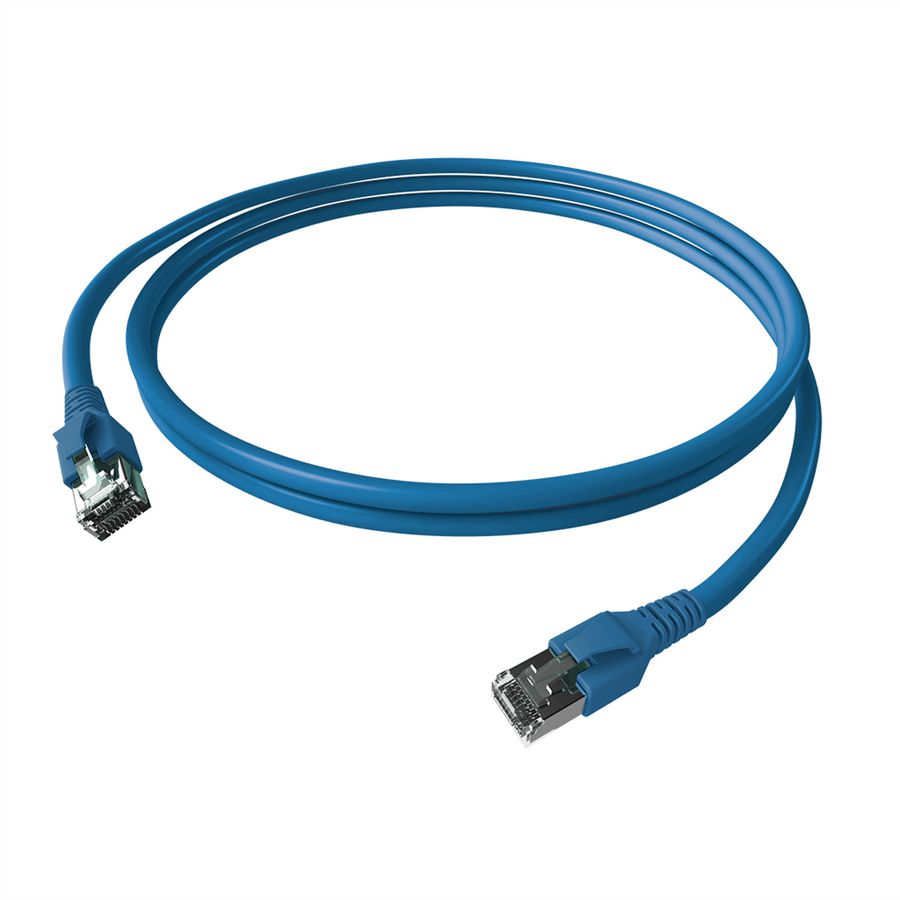 EasyLan FlexBoot Cordon Cat.6A, S/FTP, bleu, 0,5 m