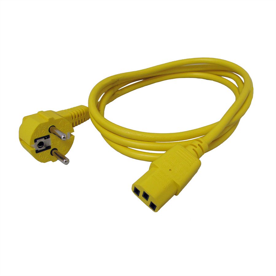 ROLINE Câble d'alimentation IEC droit, jaune, 1,8 m