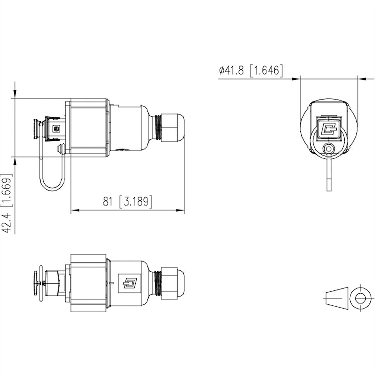 METZ CONNECT E-DAT Industry IP67 V4 KK, field jack insert, T568B