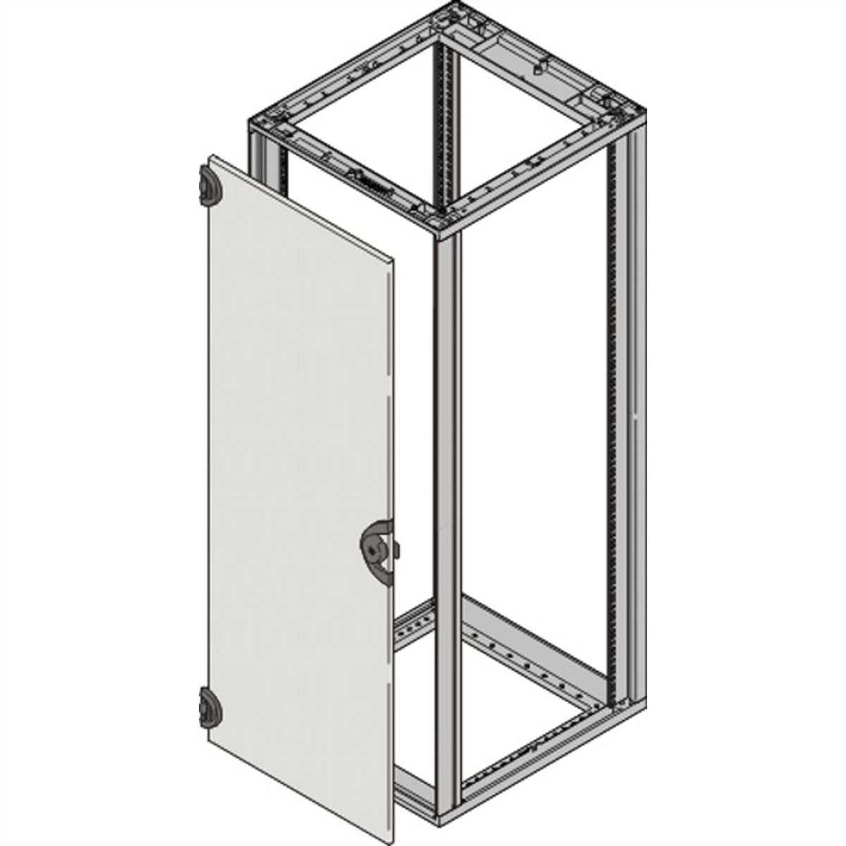 Porte en acier Novastar SCHROFF, Angle d'ouverture à 180°, RAL 7035, 43 U 553W