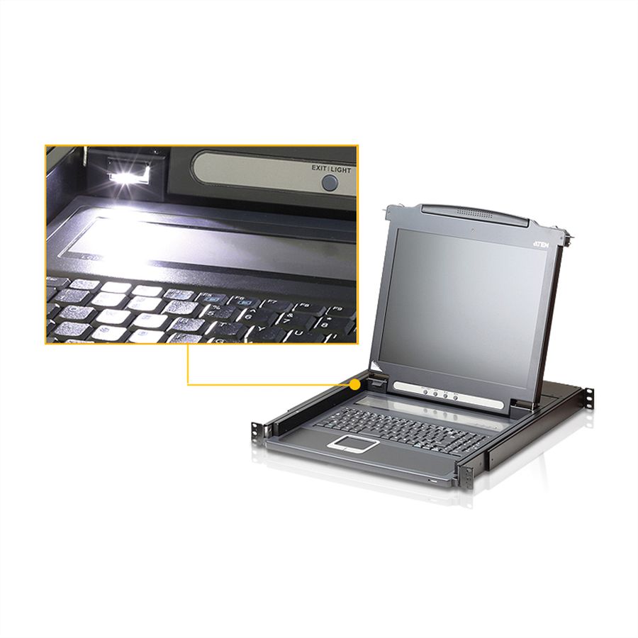 ATEN CL1000M KVM-Konsole, 43cm LCD, VGA, PS/2, DE-Layout
