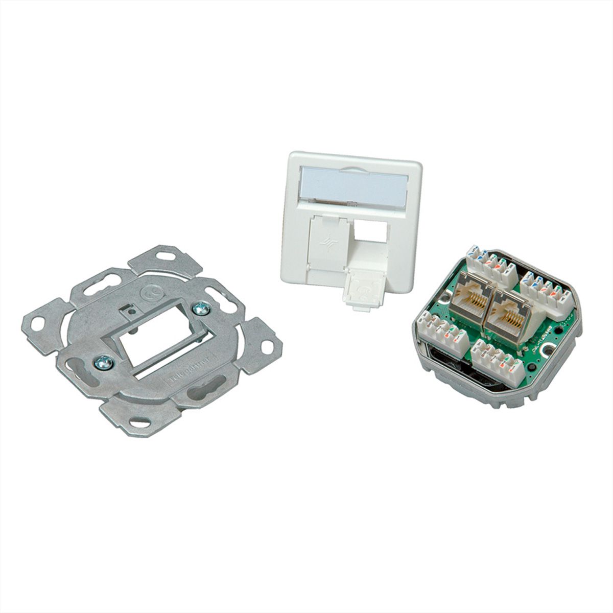 TELEGÄRTNER Dose AMJ45 UP/50 2x RJ-45 Cat.5e (Class D), alpinweiss